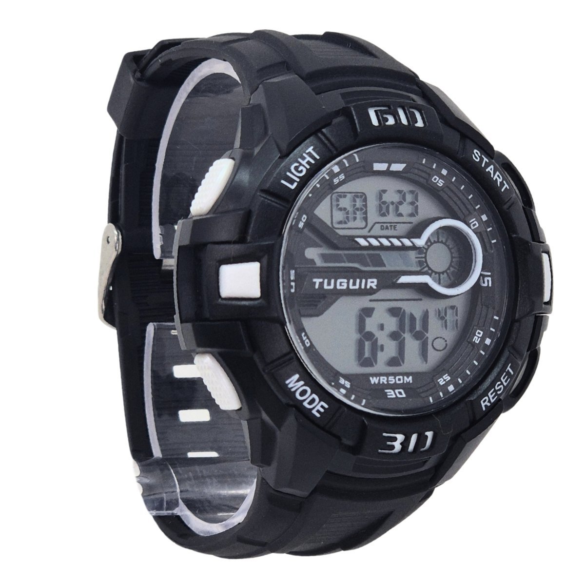 Relógio Masculino Tuguir Digital TG30463 Preto e Branco Preto 2