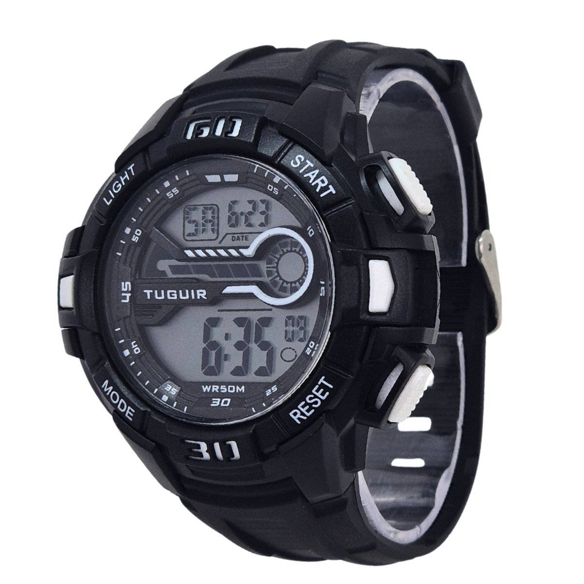 Relógio Masculino Tuguir Digital TG30463 Preto e Branco Preto 3