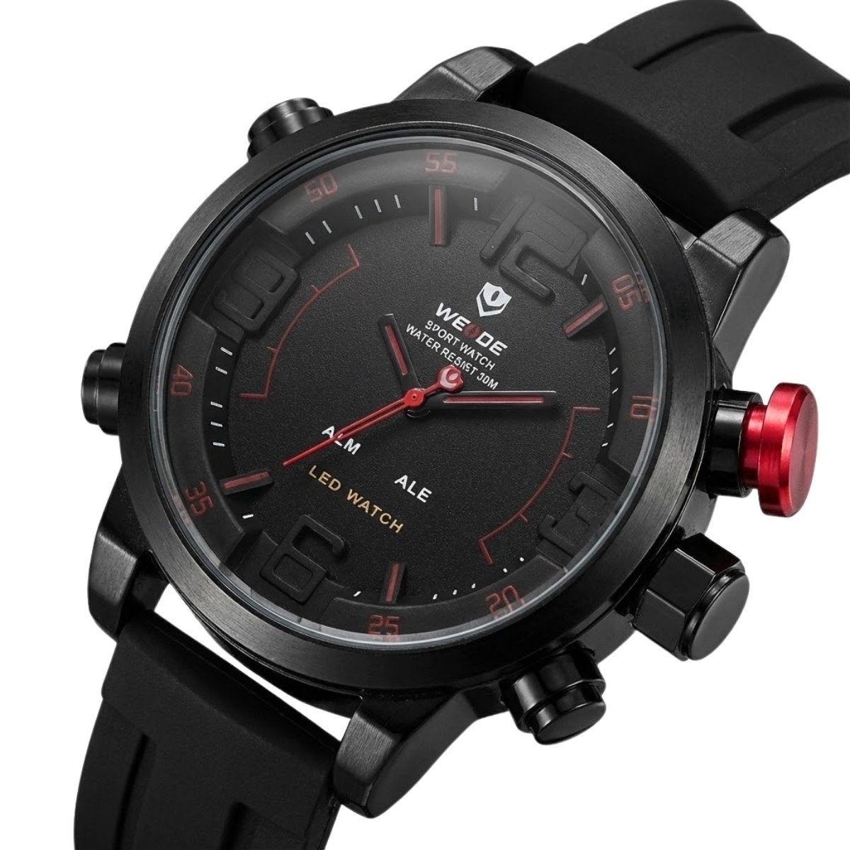 Relógio Masculino Weide Analógico WH-5210 Preto e Vermelho Preto 3