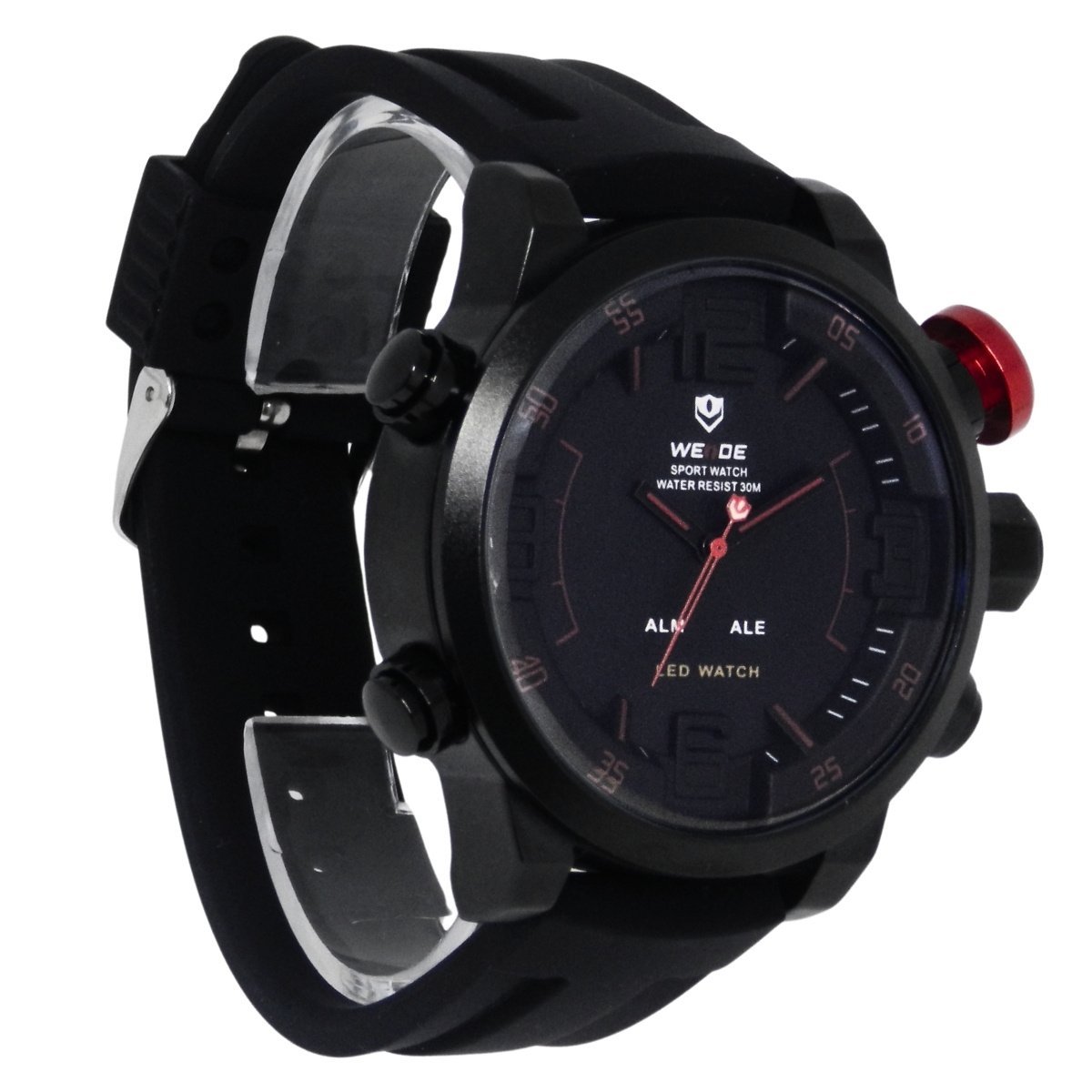 Relógio Masculino Weide Analógico WH-5210 Preto e Vermelho Preto 4