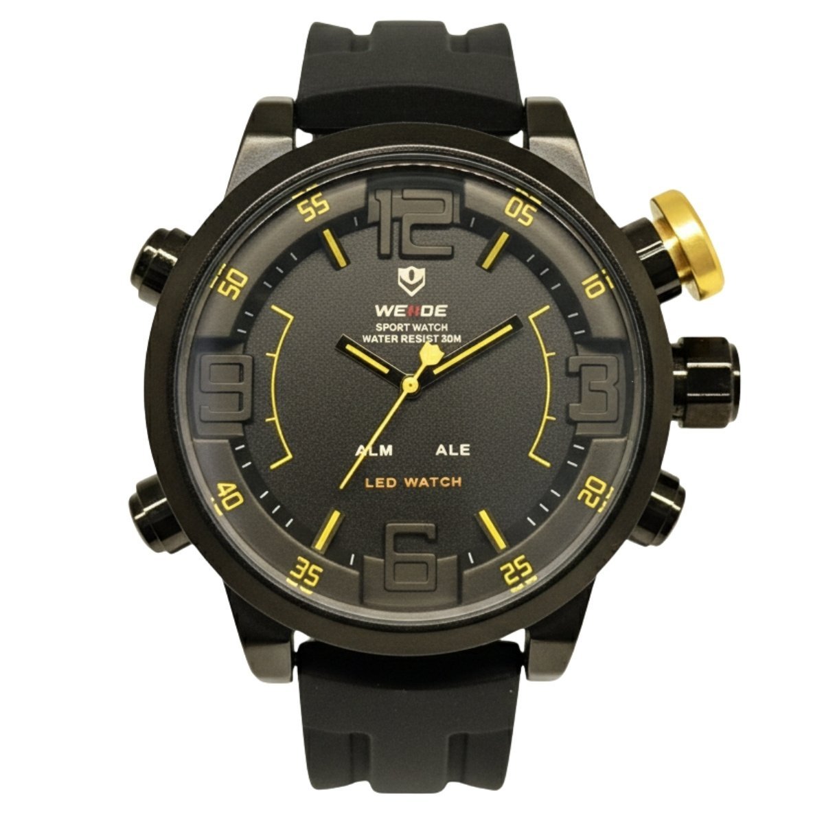 Relógio Masculino Weide Analógico WH-5210 Preto e Amarelo