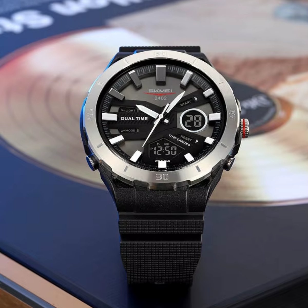 Relógio Masculino Skmei AnaDigi 2402 Prata e Preto Prata 6