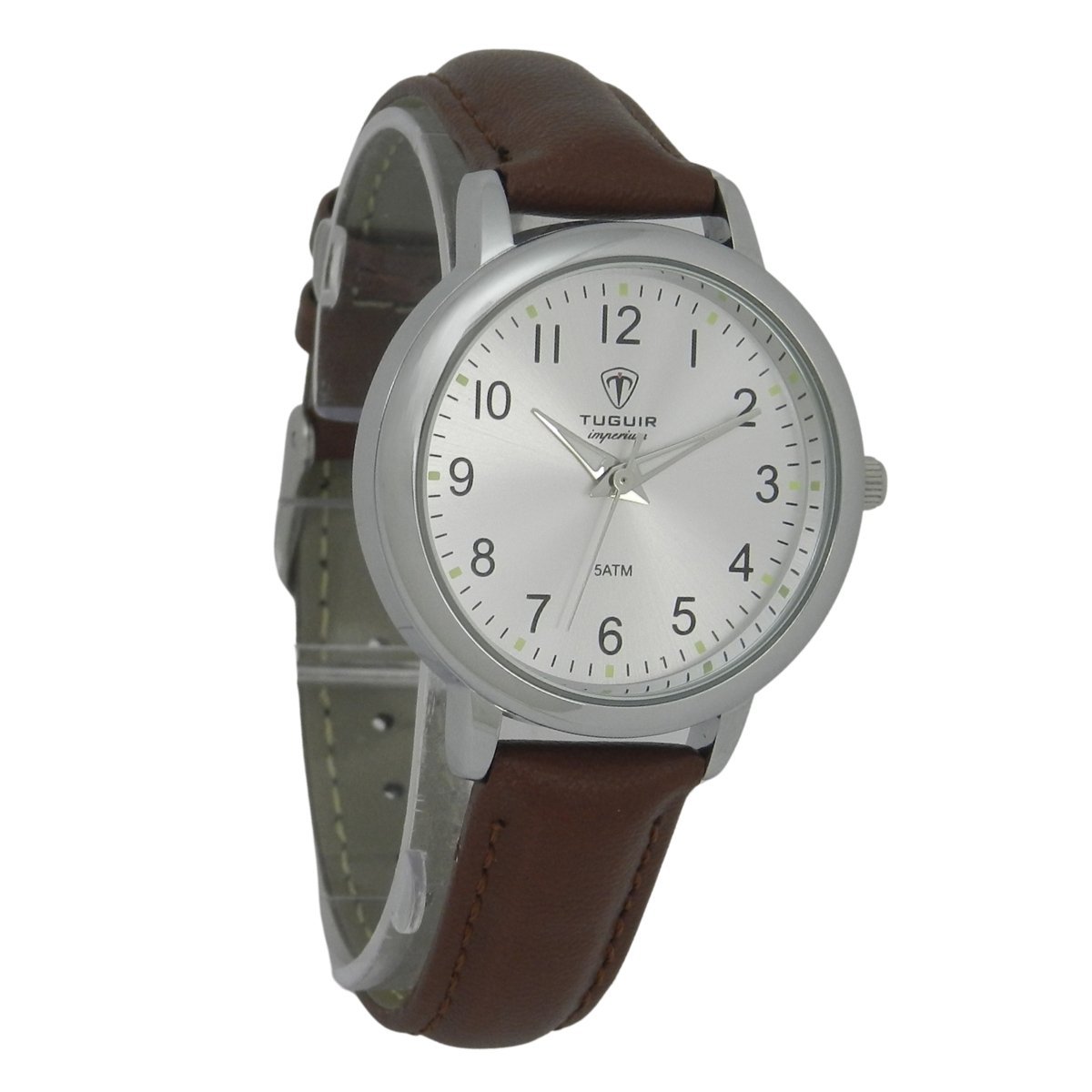 Relógio Unissex Tuguir Analógico Imperium TG30490 Prata e Marrom Prata 3