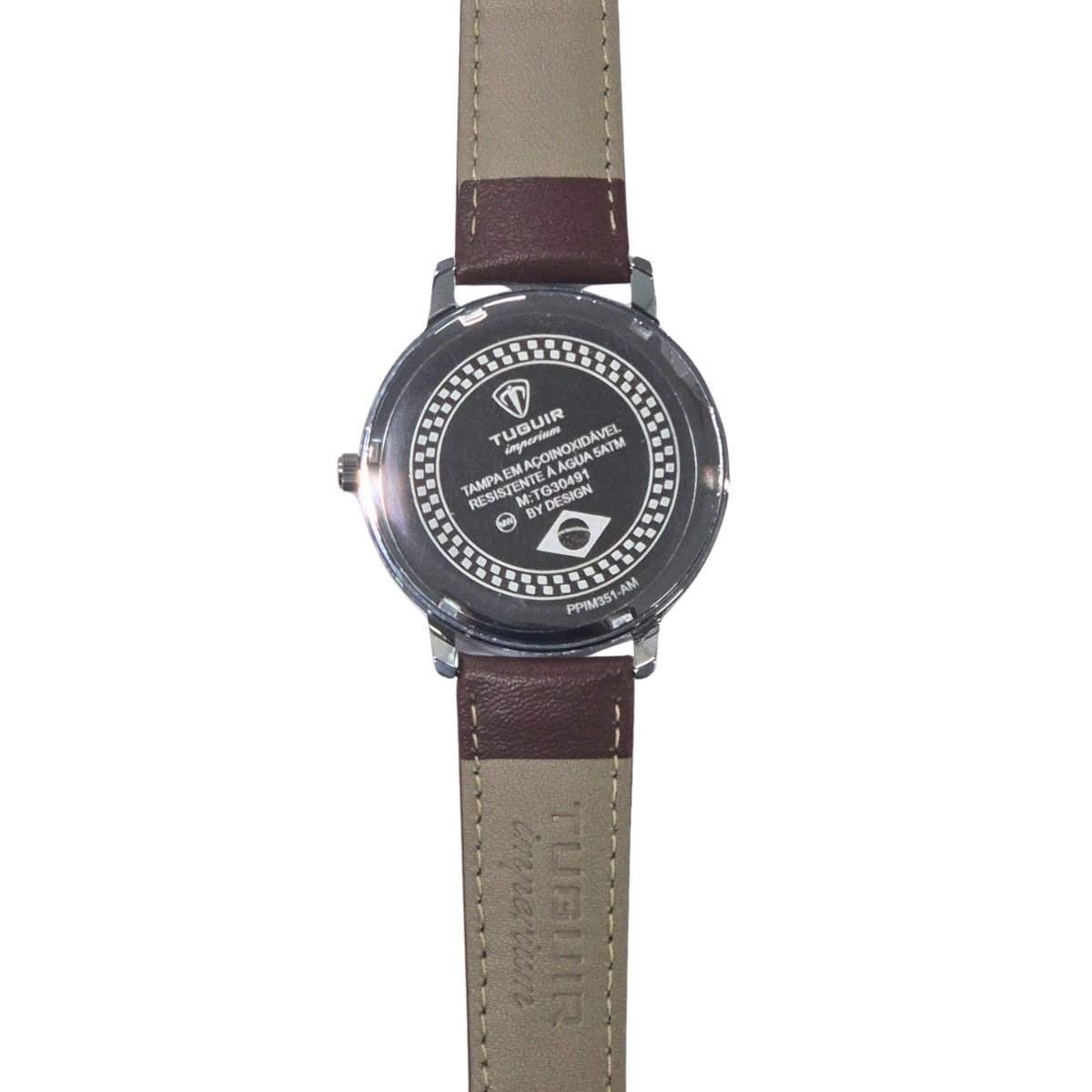 Relógio Unissex Tuguir Analógico Imperium TG30491 Prata e Marrom Prata 5