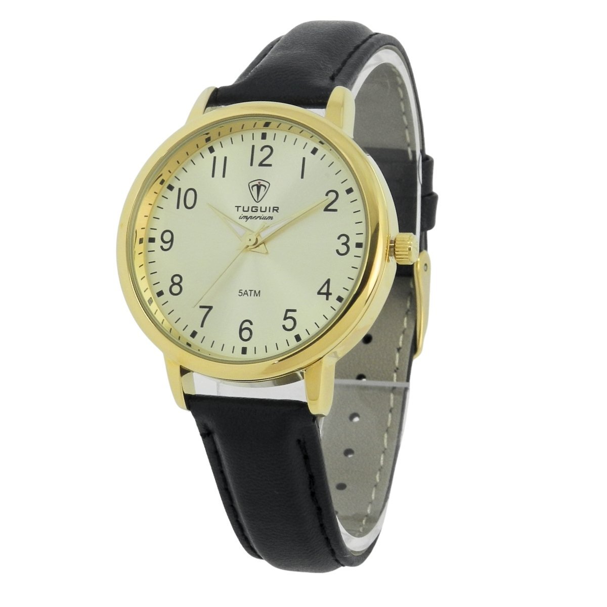 Relógio Unissex Tuguir Analógico Imperium TG30499 Dourado e Preto Dourado 4