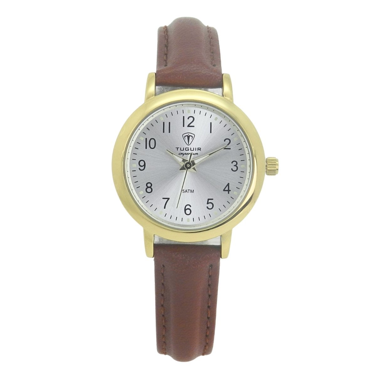 Relógio Unissex Tuguir Analógico Imperium TG30506 Dourado e Marrom e Prata