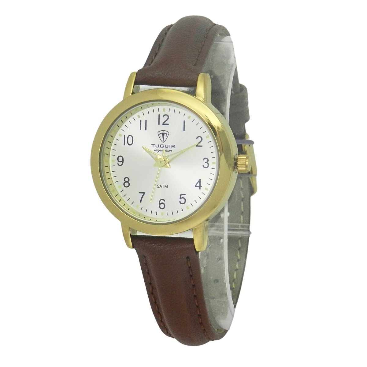 Relógio Unissex Tuguir Analógico Imperium TG30506 Dourado e Marrom e Prata Dourado 4