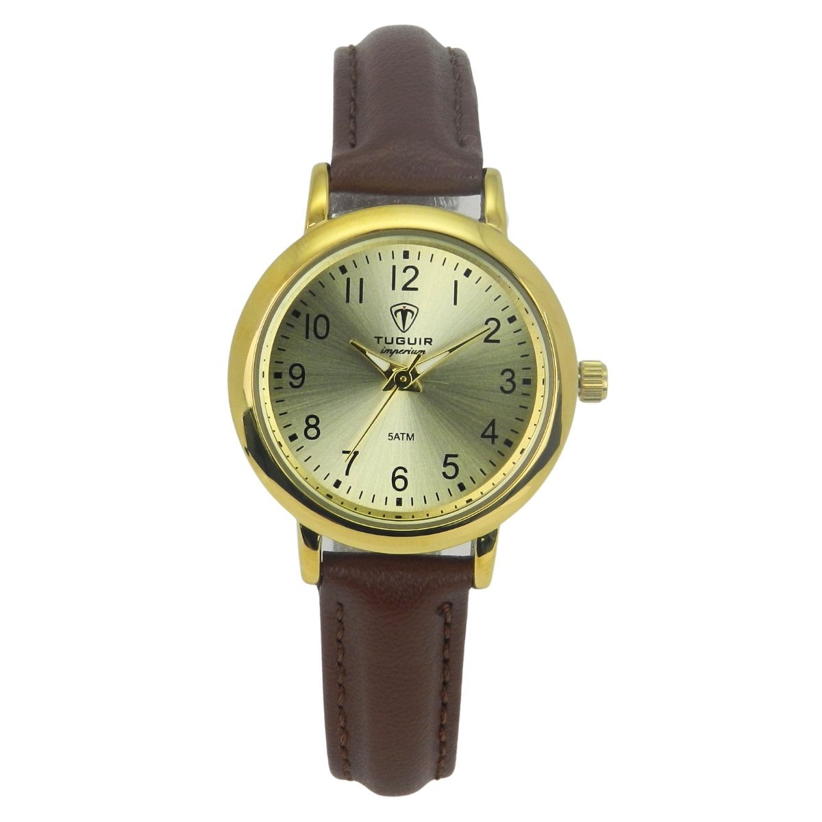 Relógio Feminino Tuguir Analógico Imperium TG30508 Dourado e Marrom