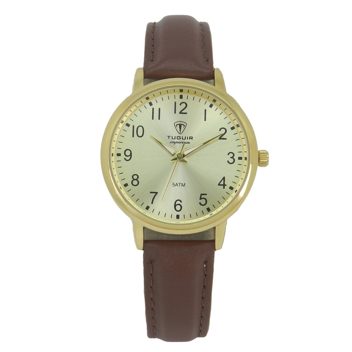 Relógio Unissex Tuguir Analógico Imperium TG30510 Dourado e Marrom