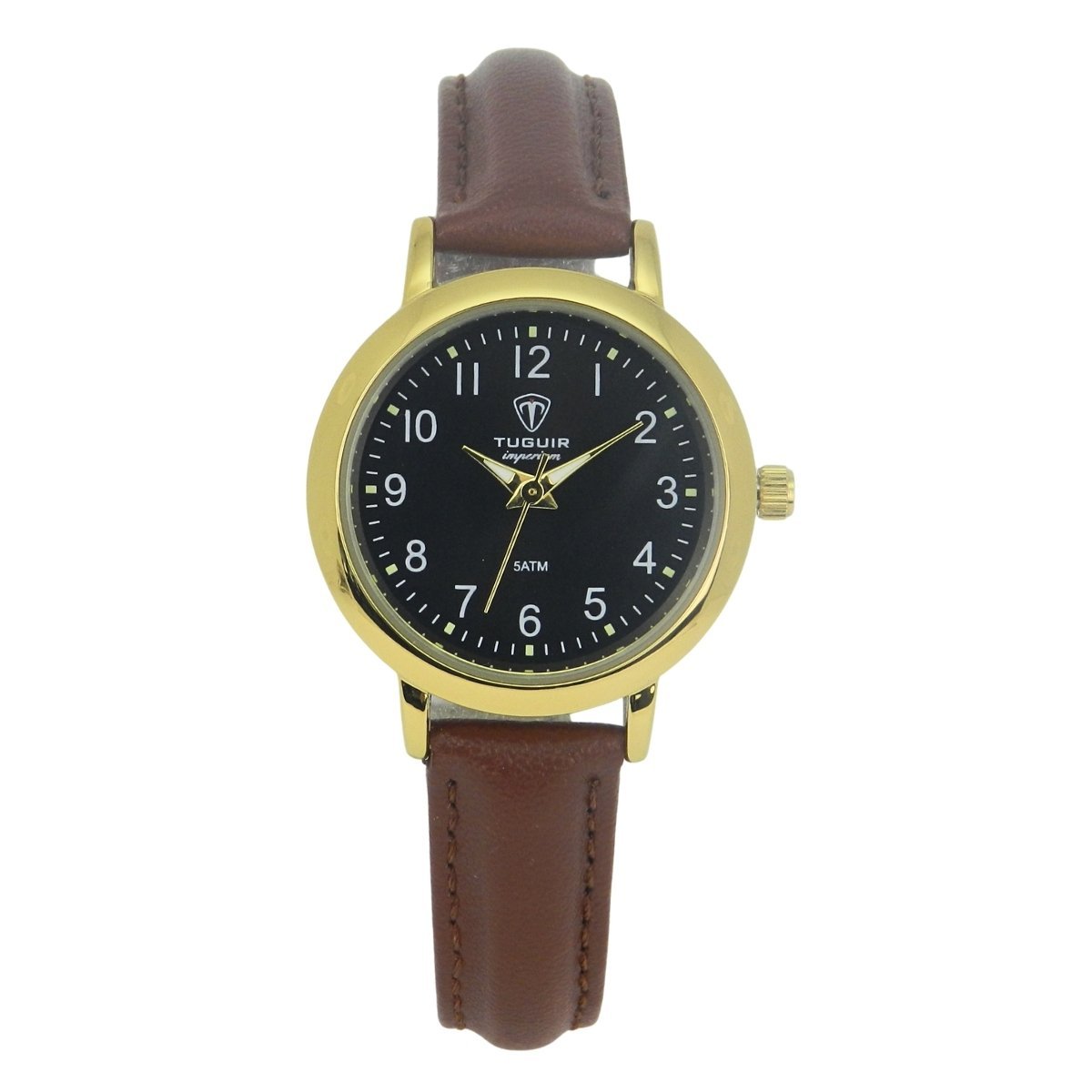 Relógio Feminino Tuguir Analógico Imperium TG30512 Preto e Marrom e Dourado