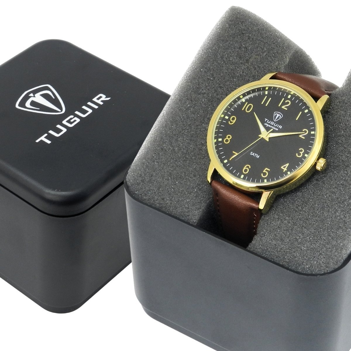 Relógio Unissex Tuguir Analógico Imperium TG30514 Preto e Marrom e Dourado Dourado 2