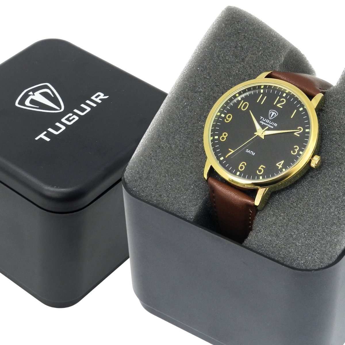 Relógio Unissex Tuguir Analógico Imperium TG30515 Preto e Marrom e Dourado Dourado 2