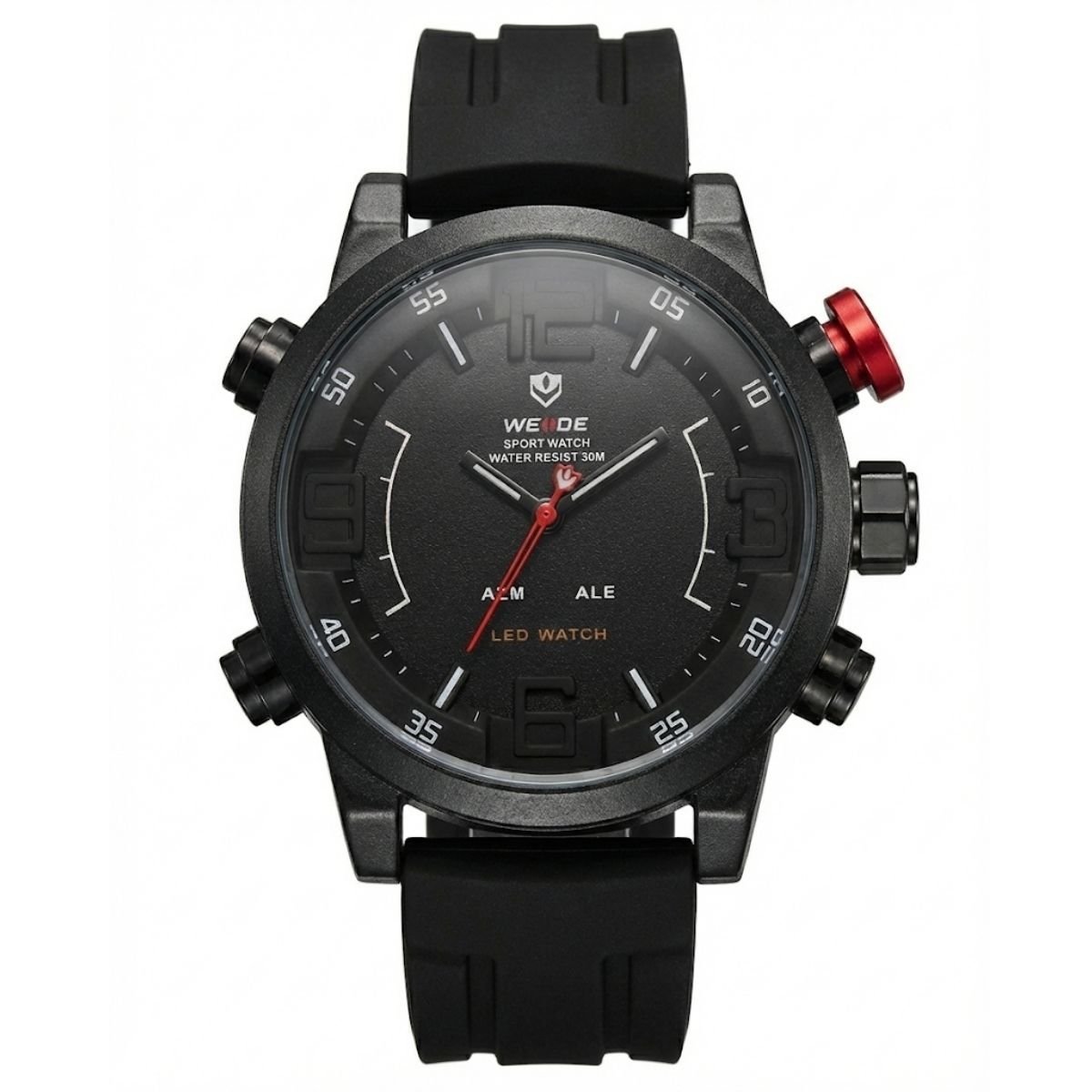 Relógio Masculino Weide Analógico WH-5210 Preto e Branco e Vermelho