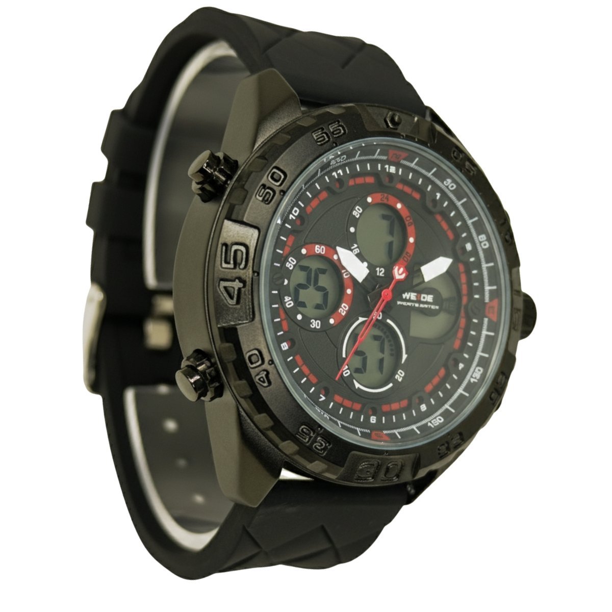 Relógio Masculino Weide AnaDigi WH6909 Preto e Vermelho Preto 3