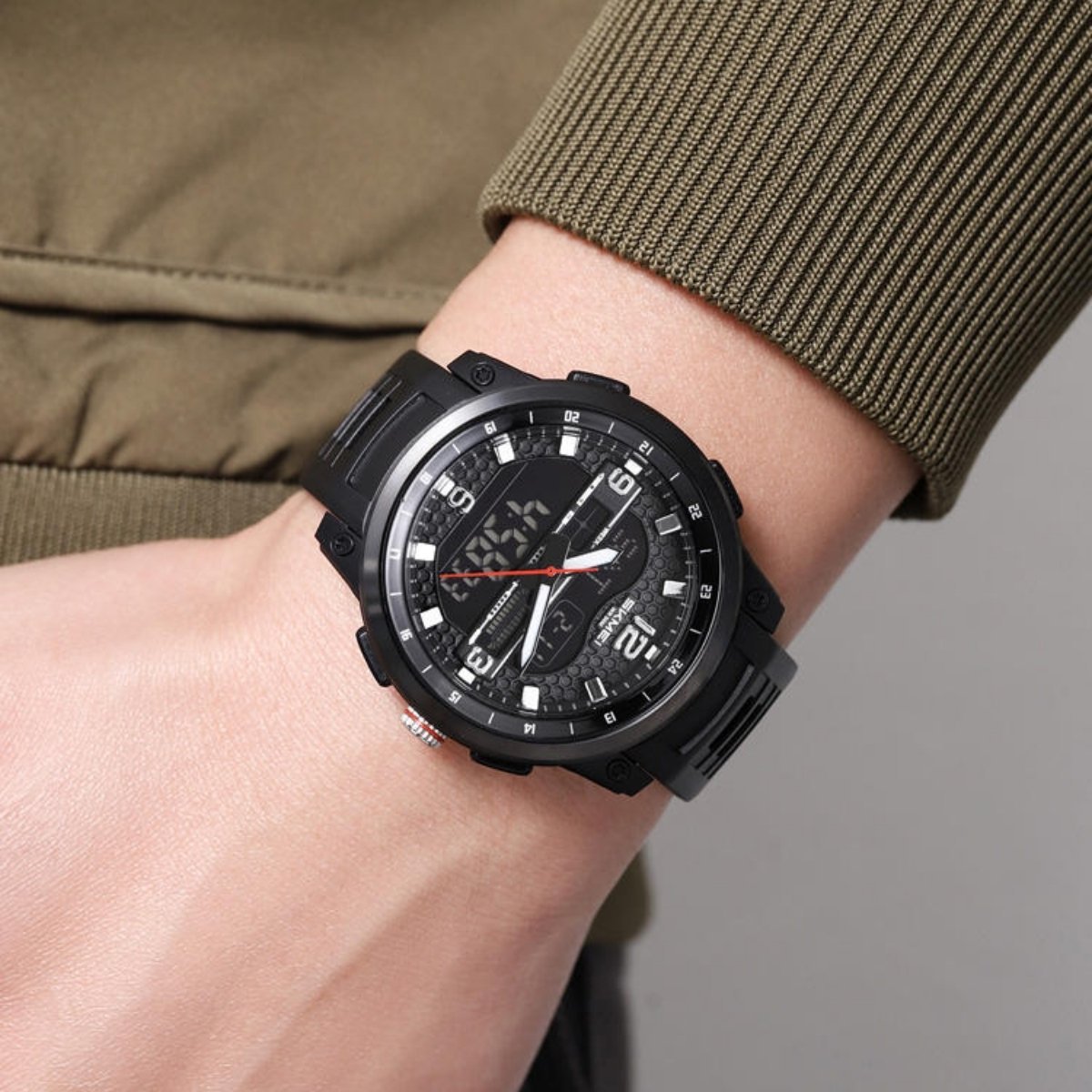 Relógio Masculino Skmei AnaDigi 2401 Preto Preto 2