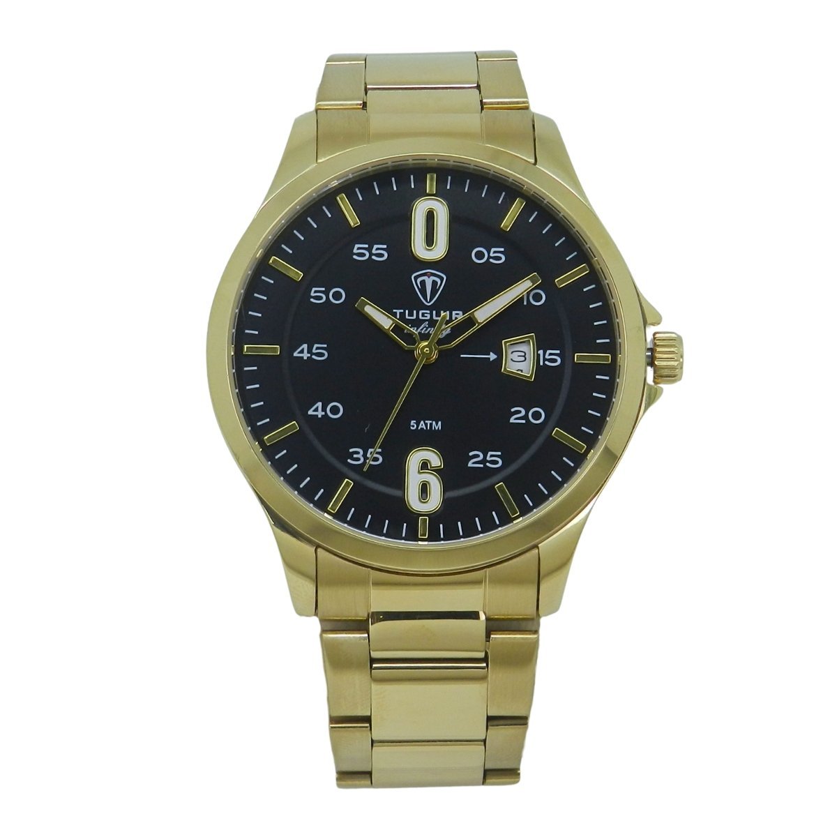 Relógio Masculino de Aço Tuguir Analógico Infinity TGI37214 Dourado e Preto