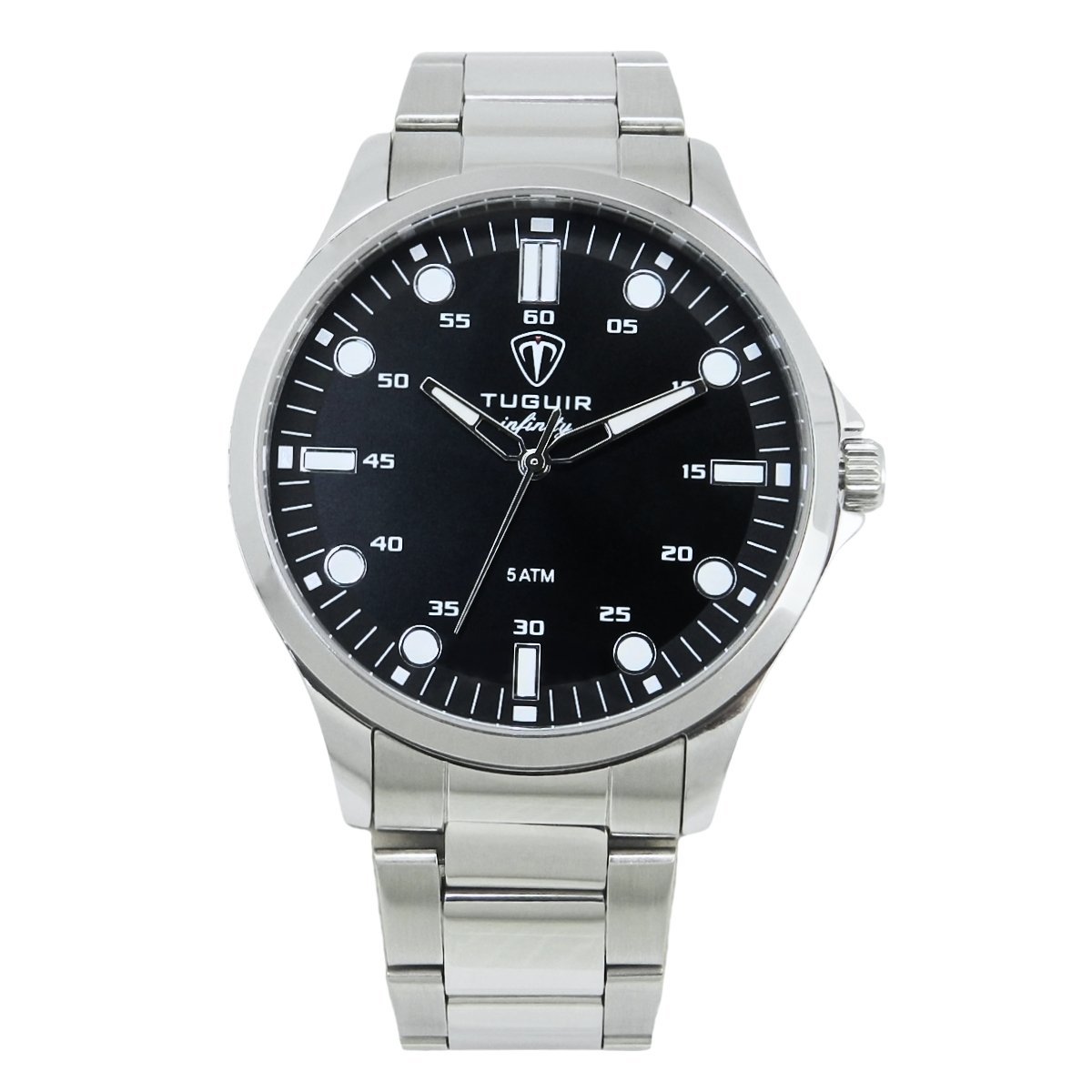 Relógio Masculino de Aço Tuguir Analógico Infinity TGI37215 Prata e Preto