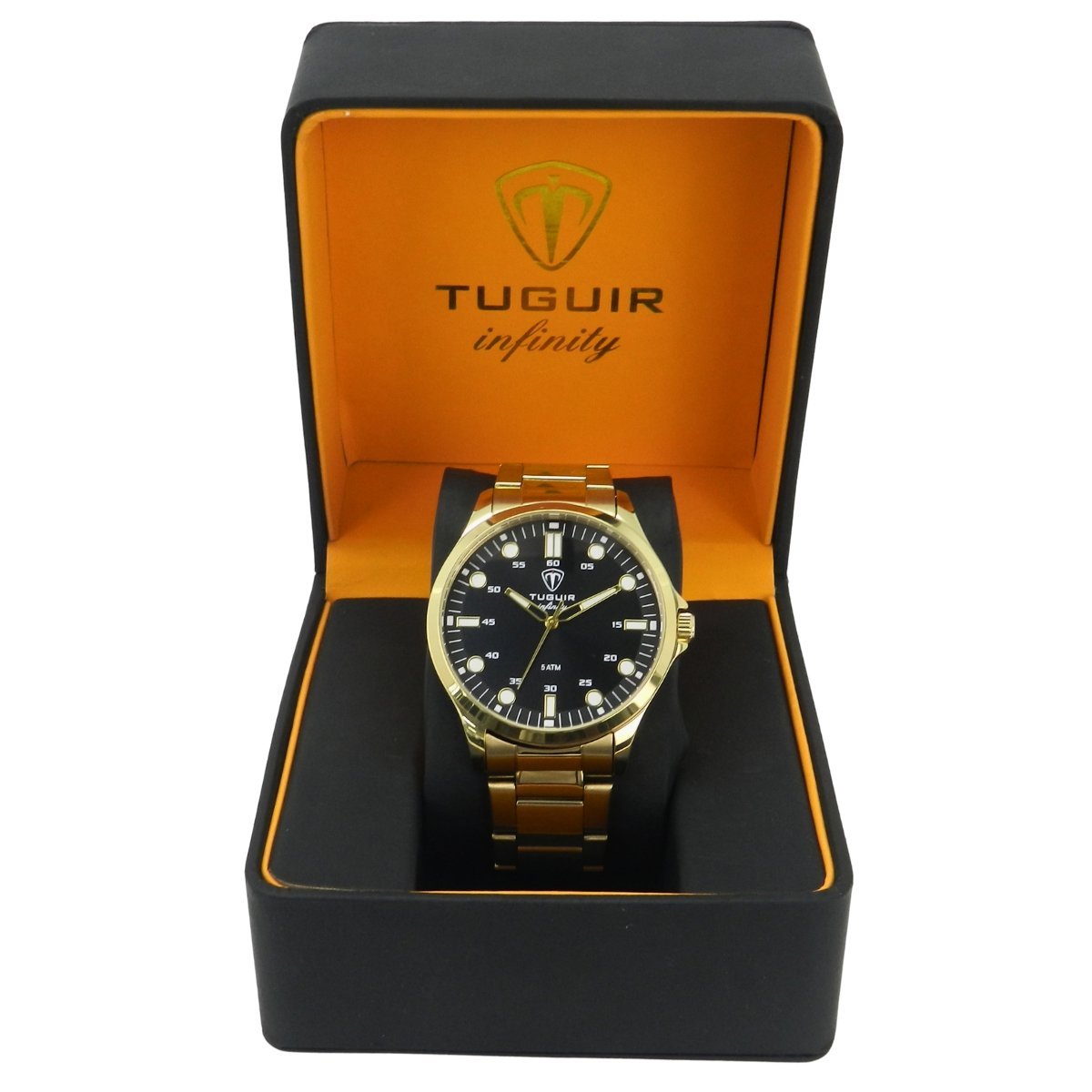 Relógio Masculino de Aço Tuguir Analógico Infinity TGI37217 Dourado e Preto Dourado 2