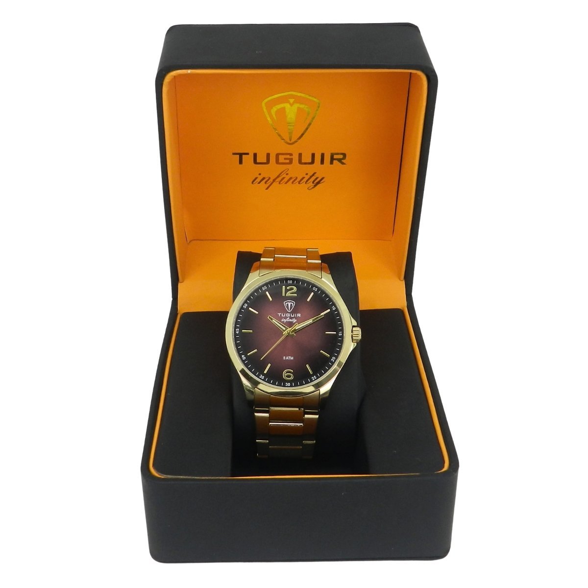 Relógio Masculino de Aço Tuguir Analógico Infinity TGI37224 Dourado e Vermelho Dourado 2