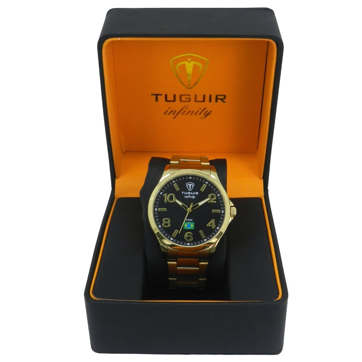 Relógio Masculino de Aço Tuguir Analógico Infinity TGI37230 Dourado e Preto Dourado 2