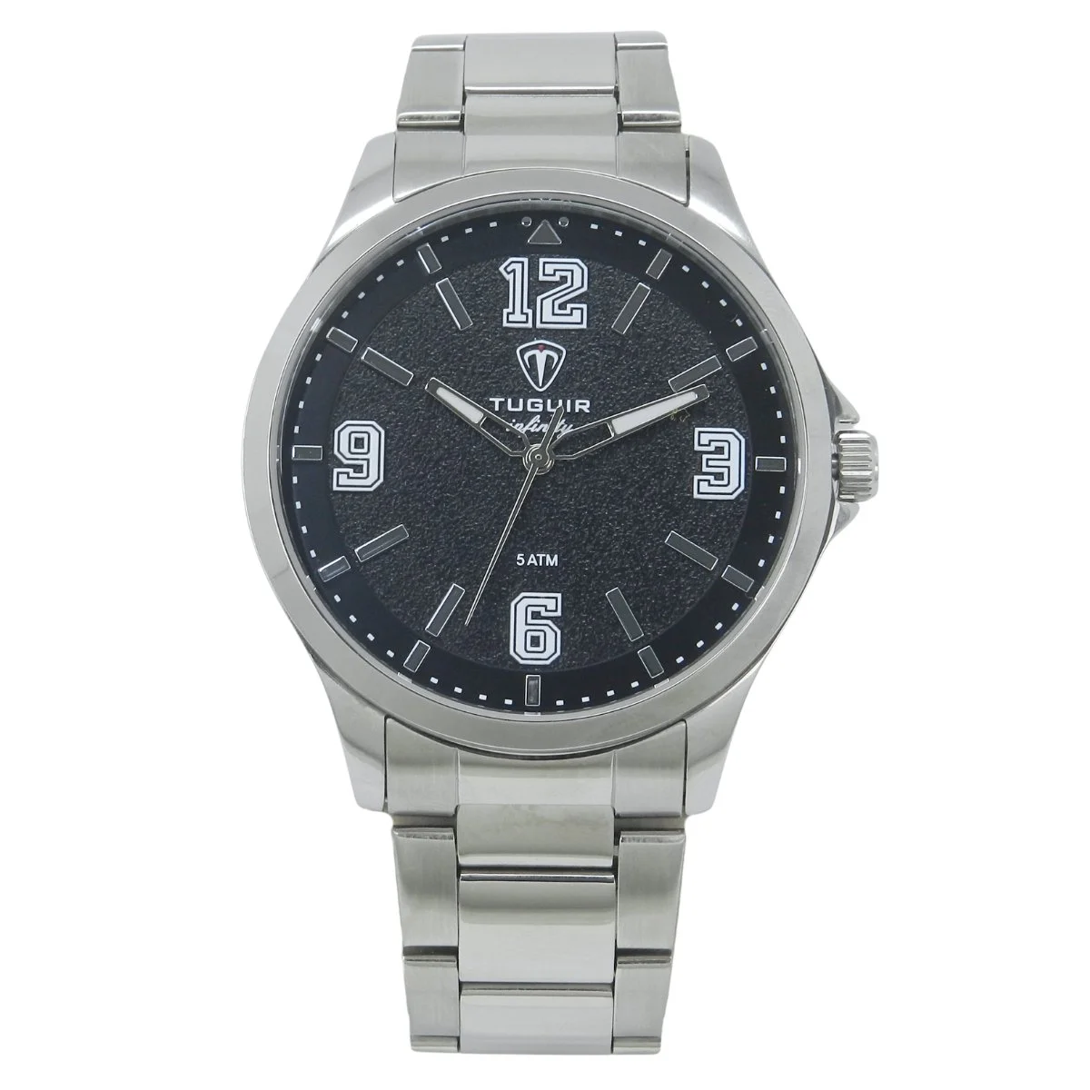 Relógio Masculino de Aço Tuguir Analógico Infinity TGI37234 Prata e Preto