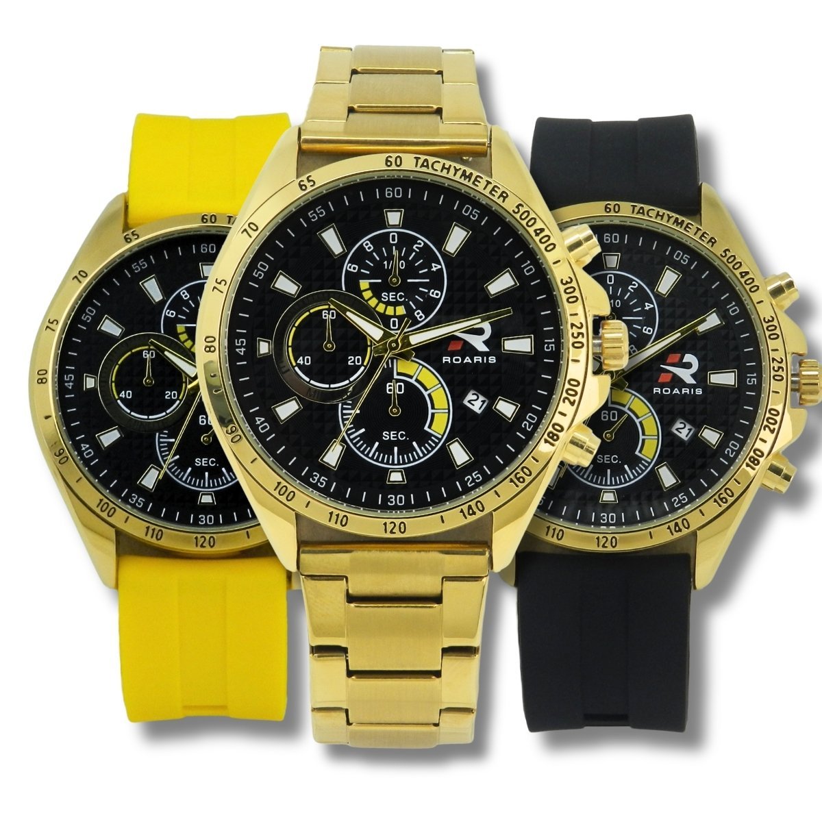 Relógio Cronógrafo Masculino Roaris Analógico RR00002 Dourado e Preto
