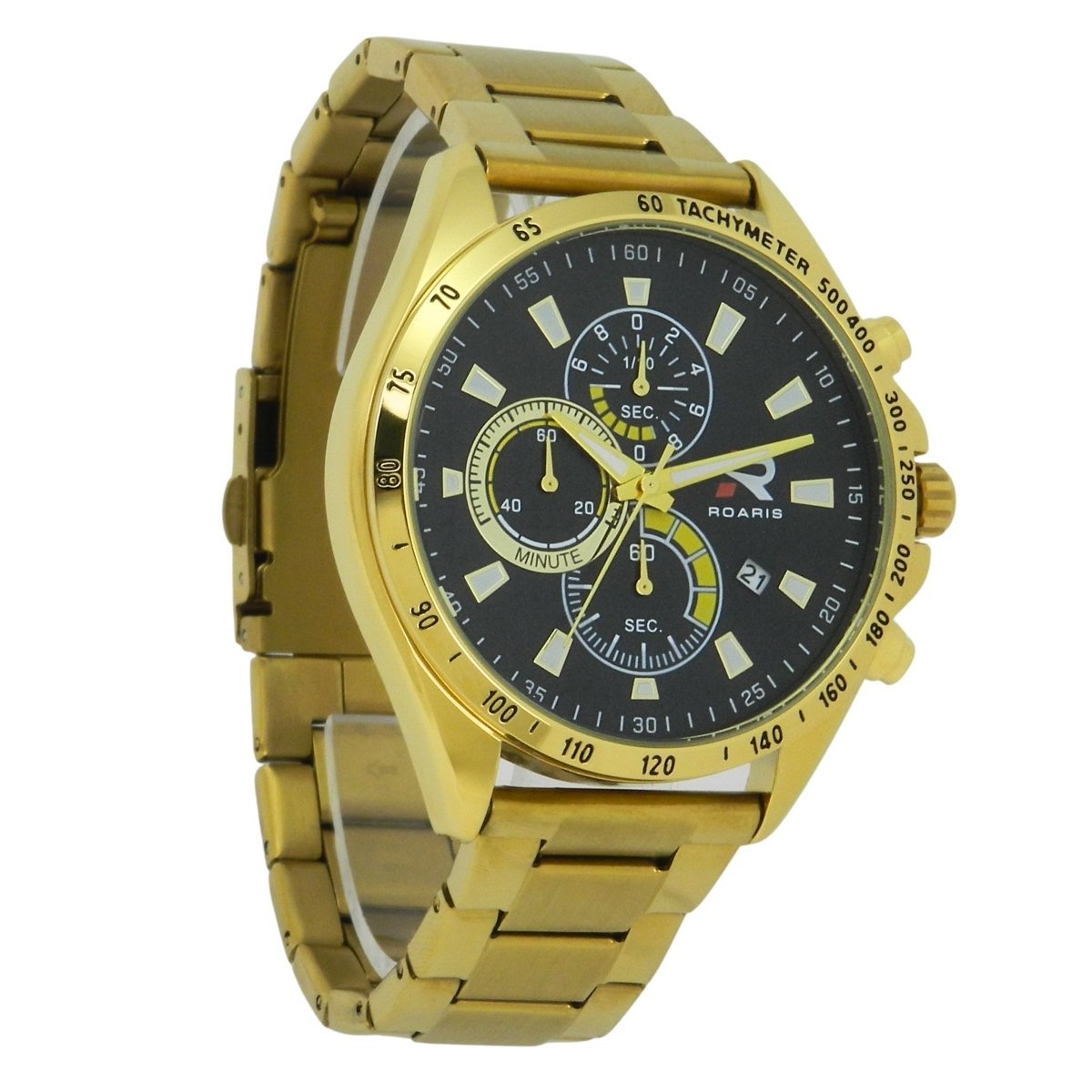 Relógio Cronógrafo Masculino Roaris Analógico RR00002 Dourado e Preto Dourado 5