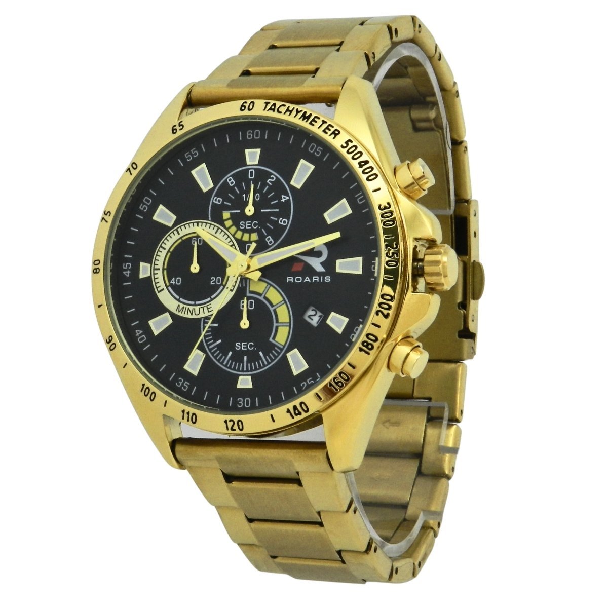 Relógio Cronógrafo Masculino Roaris Analógico RR00002 Dourado e Preto Dourado 6