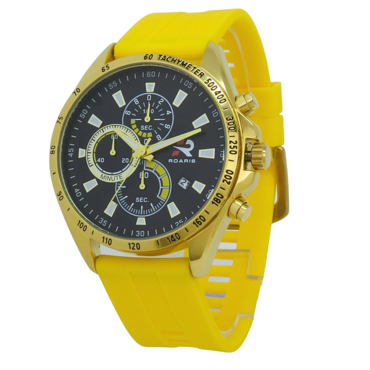 Relógio Cronógrafo Masculino Roaris Analógico RR00002 Dourado e Preto Dourado 8