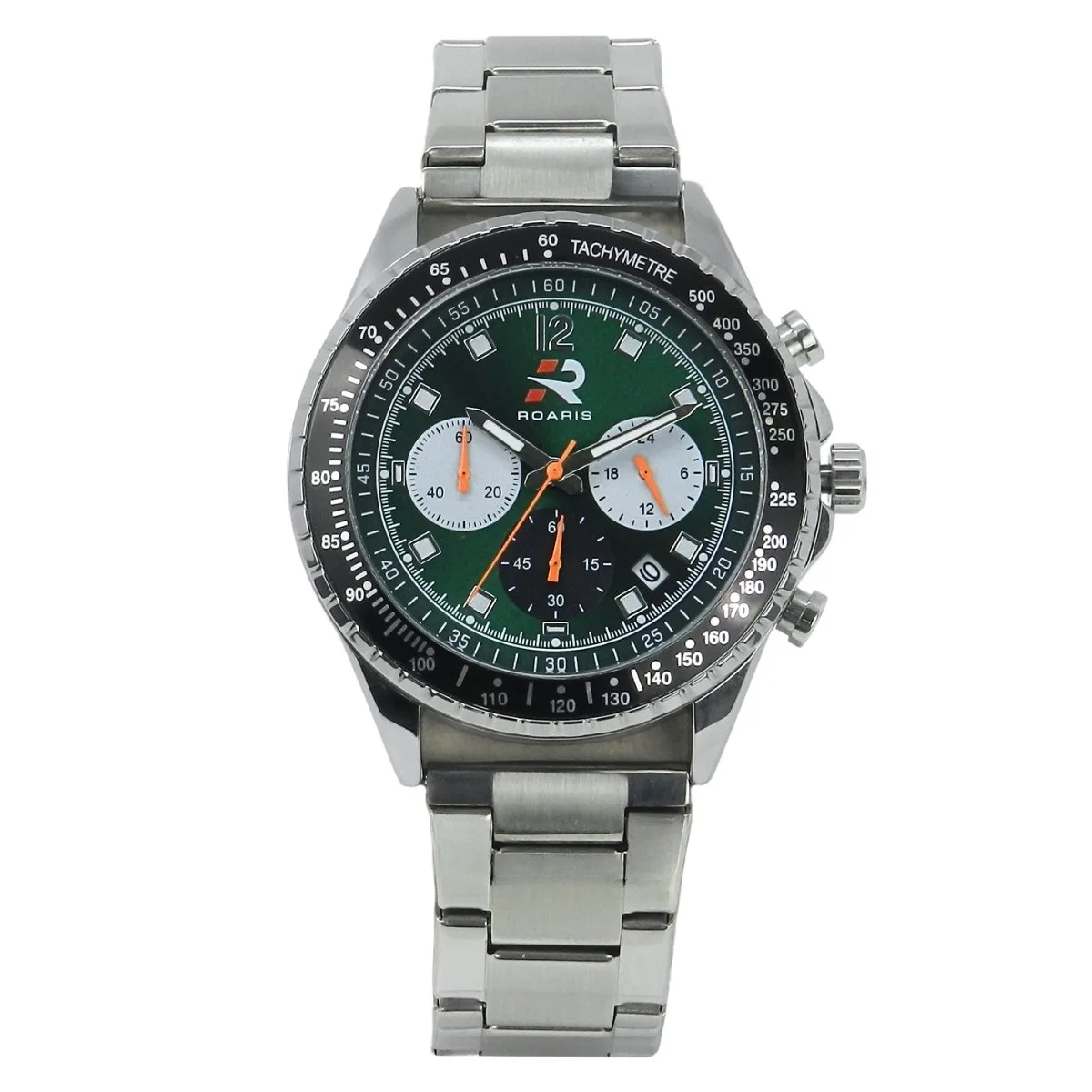 Relógio Cronógrafo Masculino Roaris Analógico RR00003 Prata e Verde e Preto Prata 4