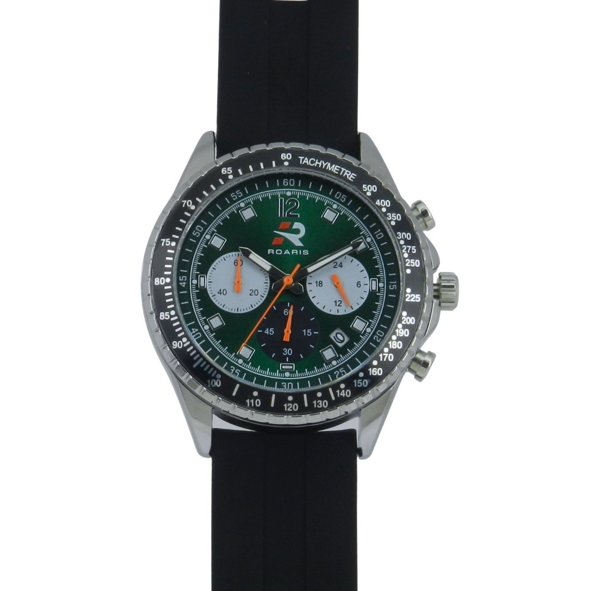 Relógio Cronógrafo Masculino Roaris Analógico RR00003 Prata e Verde e Preto Prata 10