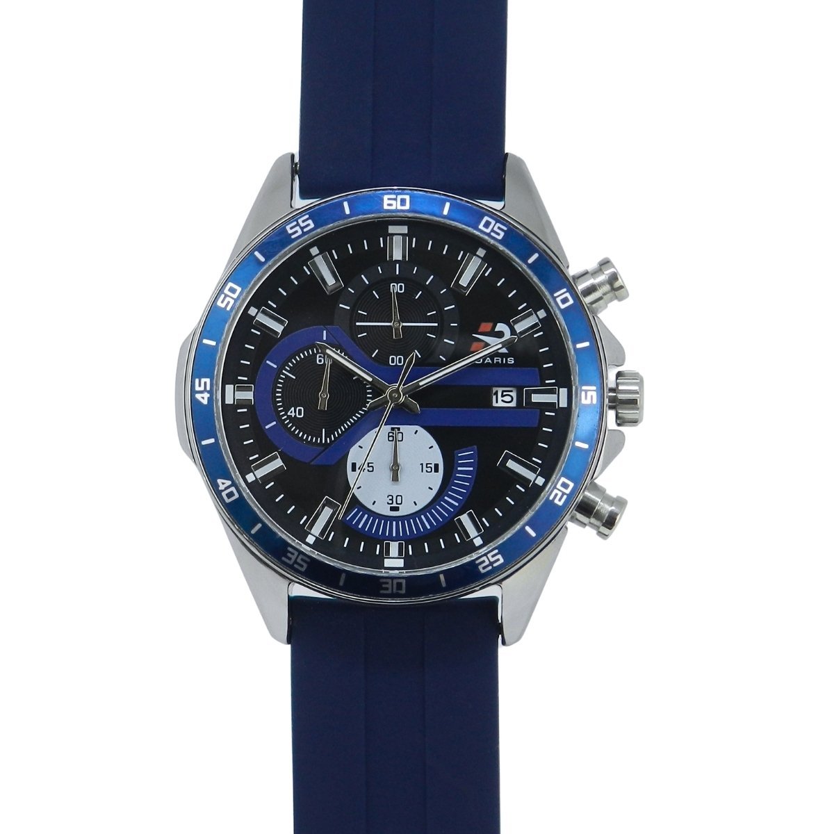 Relógio Cronógrafo Masculino Roaris Analógico RR00007 Prata e Preto e Azul Prata 10