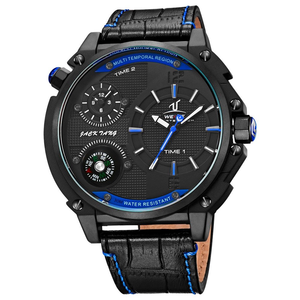 Relógio Masculino Weide Analógico UV1507B - Preto e Azul Preto 1