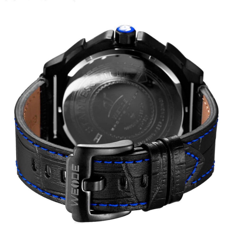 Relógio Masculino Weide Analógico UV1507B - Preto e Azul Preto 3
