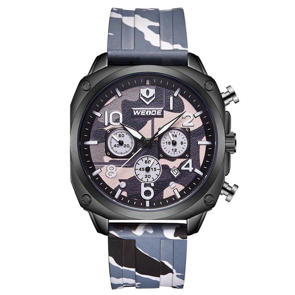 Relógio Masculino Relógio Weide Analógico WD009B Camuflado Cinza 1