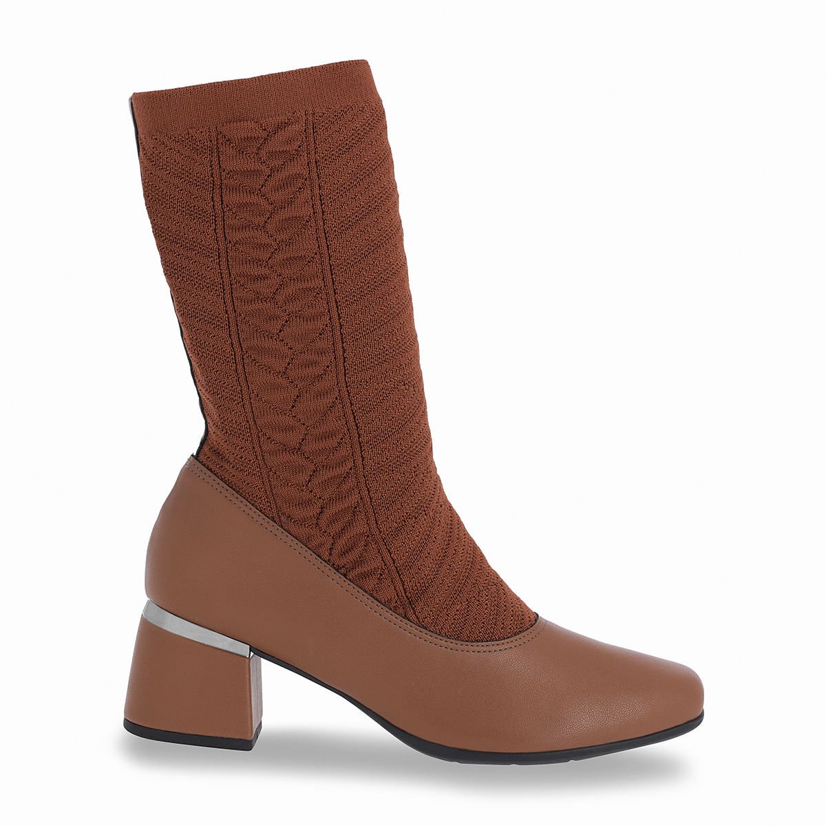 PICCADILLY MAXI - Bota Estela Cano Curto Salto Médio Camel Marrom 1
