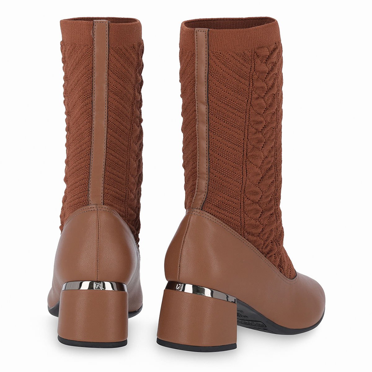 PICCADILLY MAXI - Bota Estela Cano Curto Salto Médio Camel Marrom 3