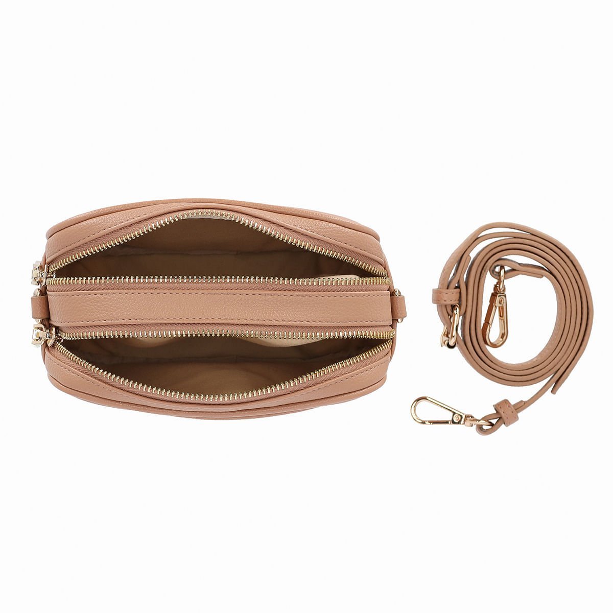 Bolsa Flávia Crossbody Pequena Nude Bege 3