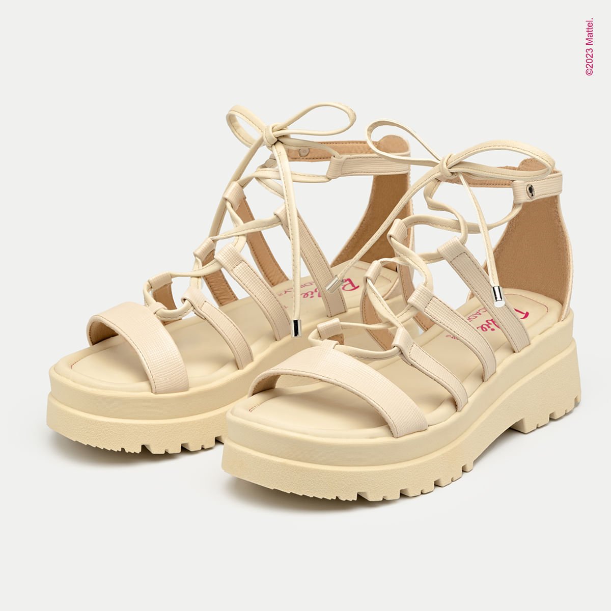 Sandália Barbie™ Anabela Médio Off White Branco 2