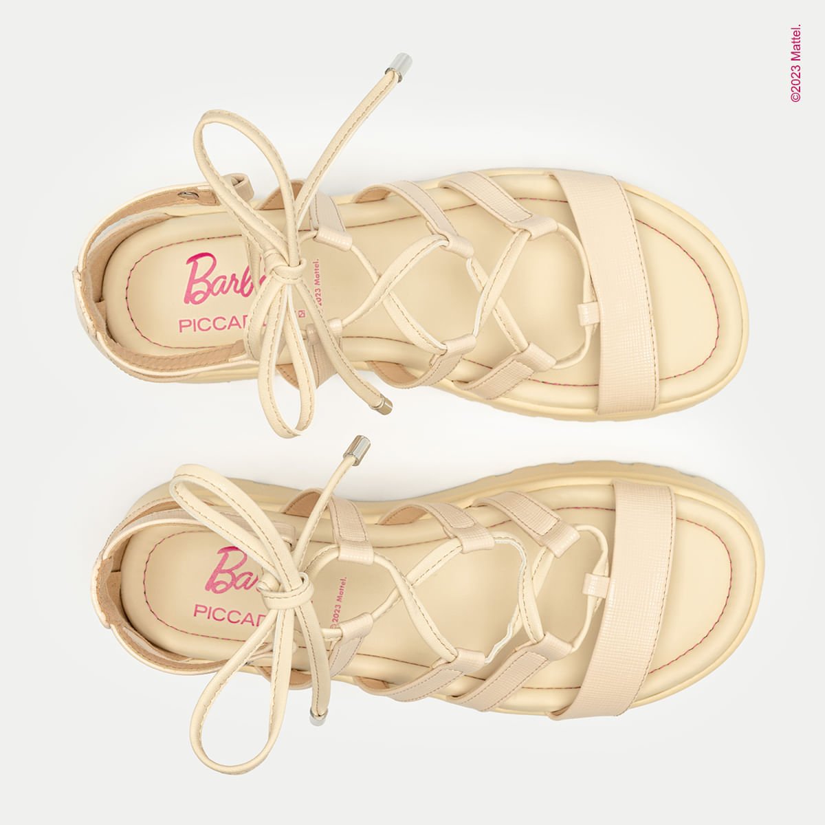 Sandália Barbie™ Anabela Médio Off White Branco 3