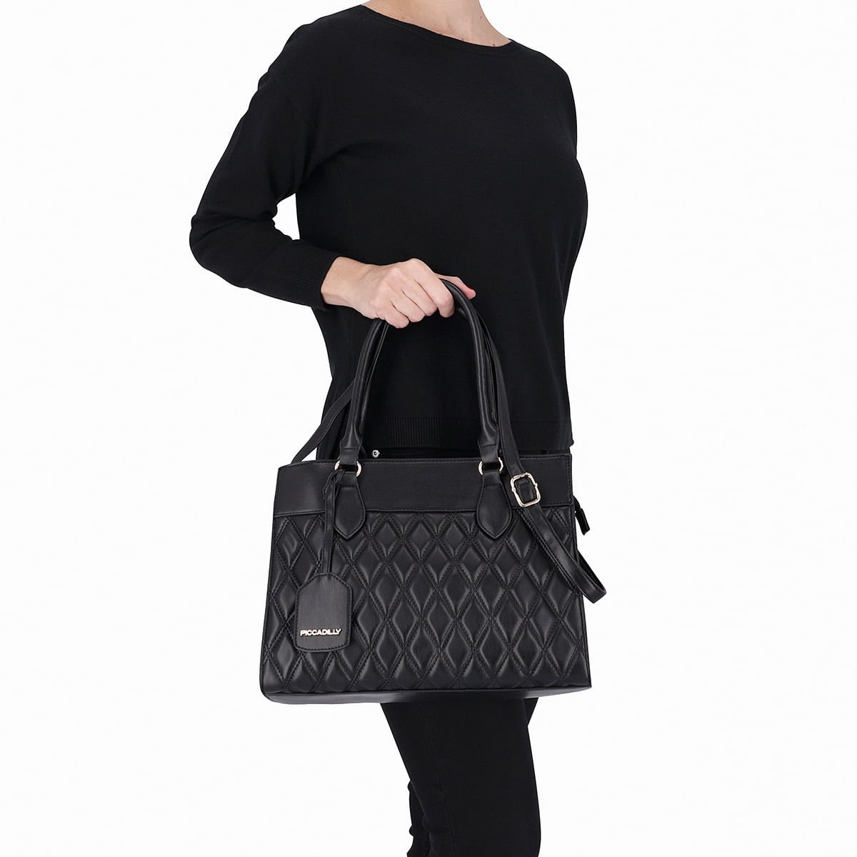 Bolsa Taci Tote Grande Preto Preto 7