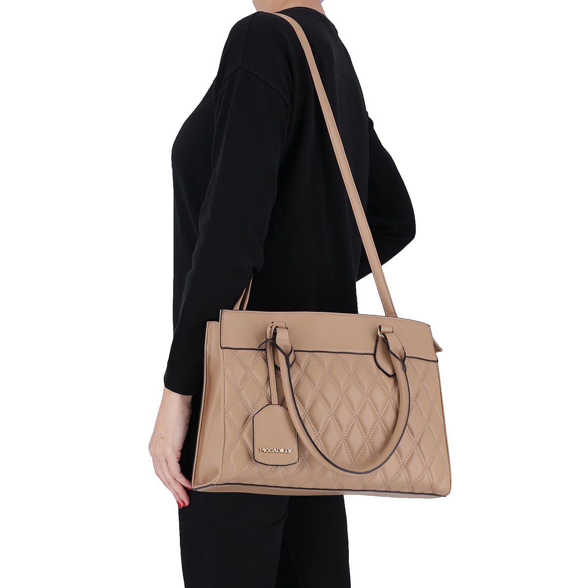 Bolsa Taci Tote Grande Nude Bege 6