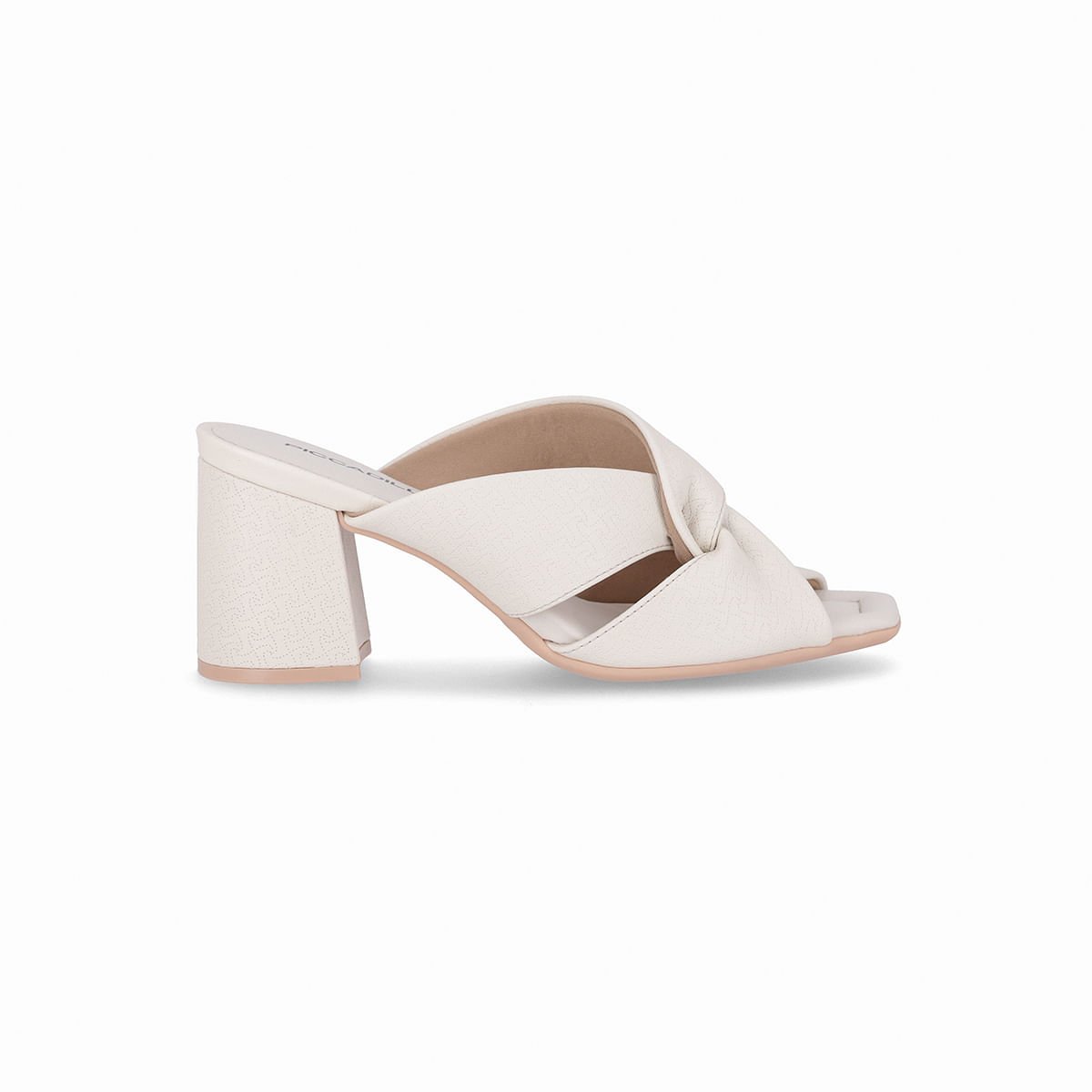 Tamanco Flavia Salto Alto Off White Branco 1