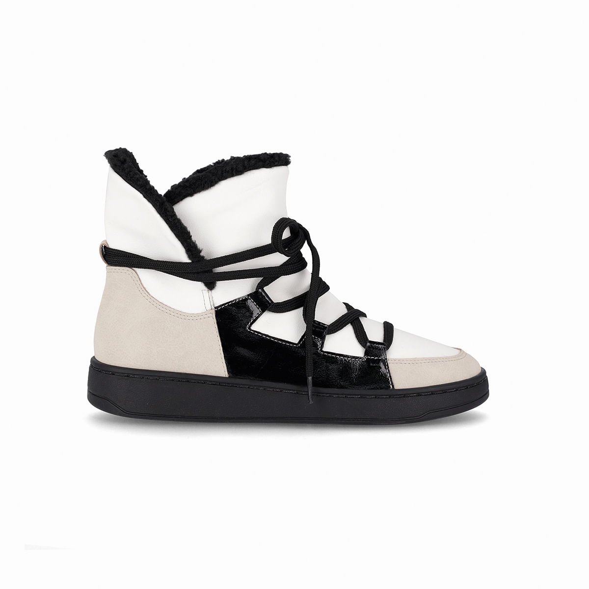 Bota Beta Cano Curto Salto Baixo Branco Branco 1