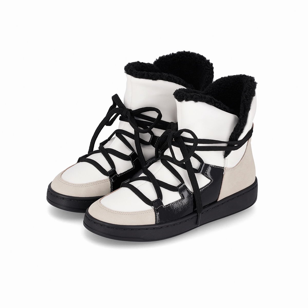 Bota Beta Cano Curto Salto Baixo Branco Branco 2