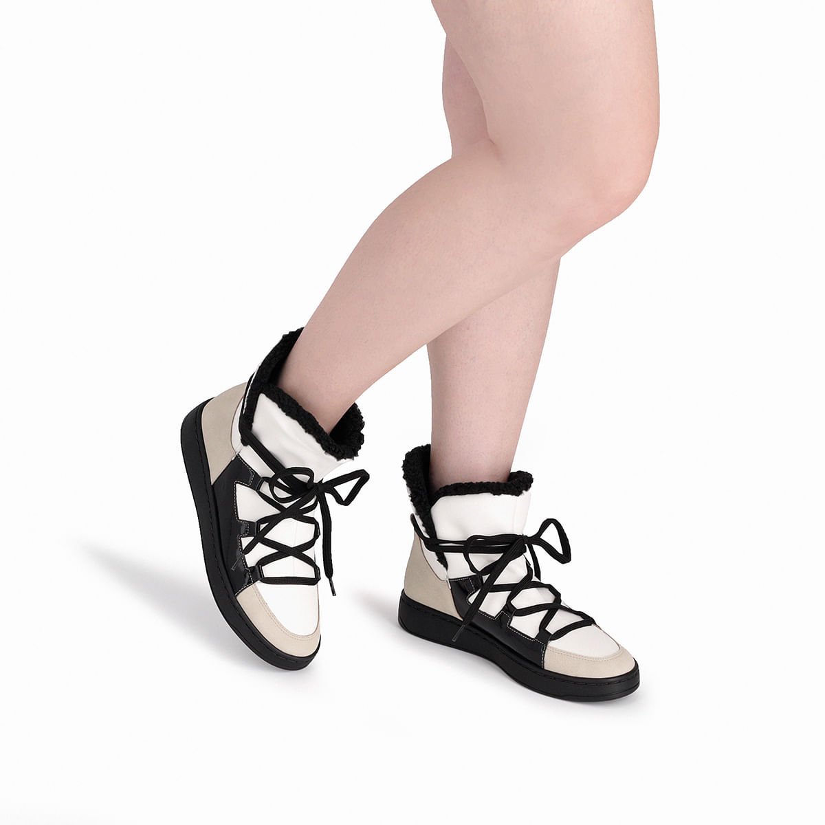 Bota Beta Cano Curto Salto Baixo Branco Branco 5