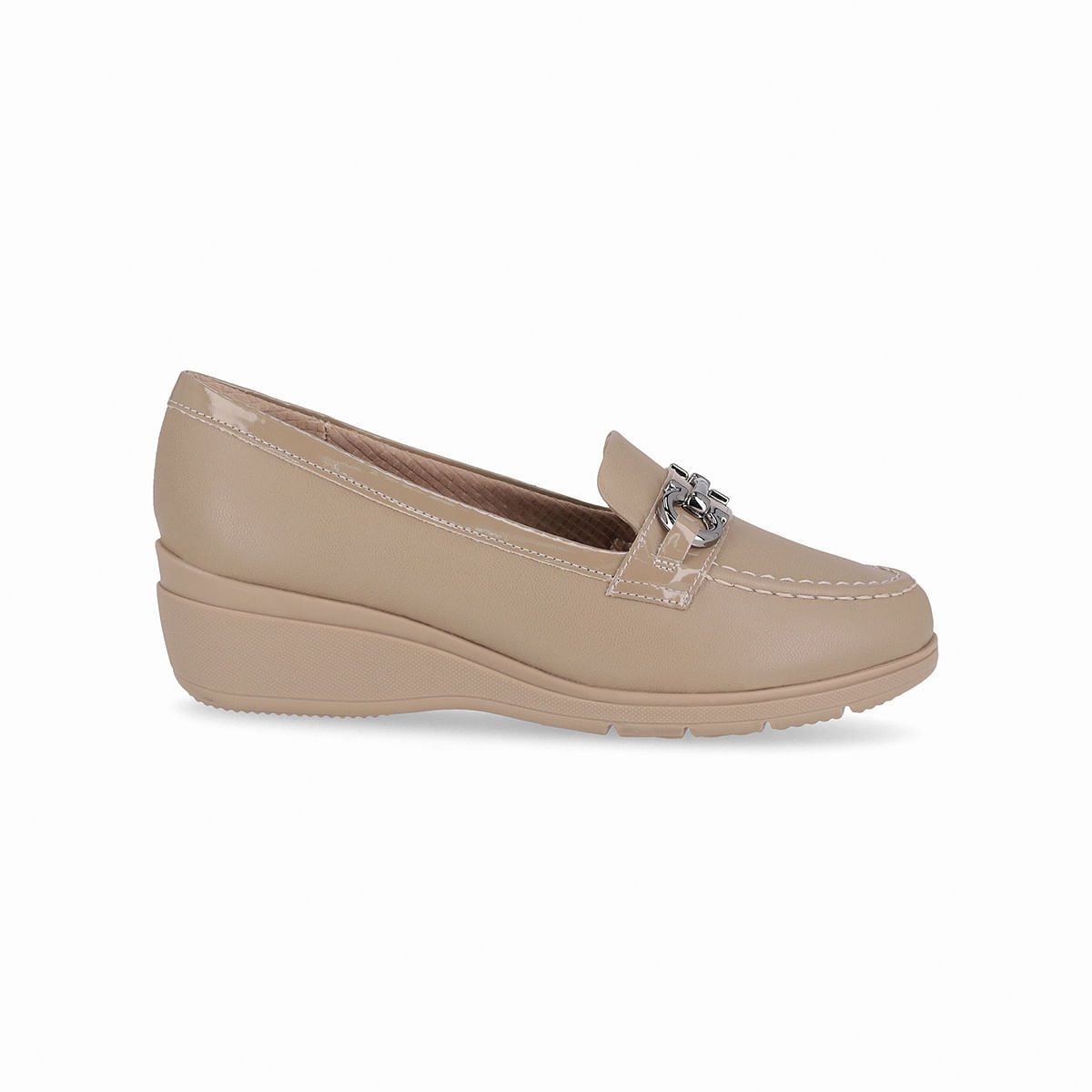 PICCADILLY MAXI - Sapato Loafer Beth Anabela Areia Bege 1