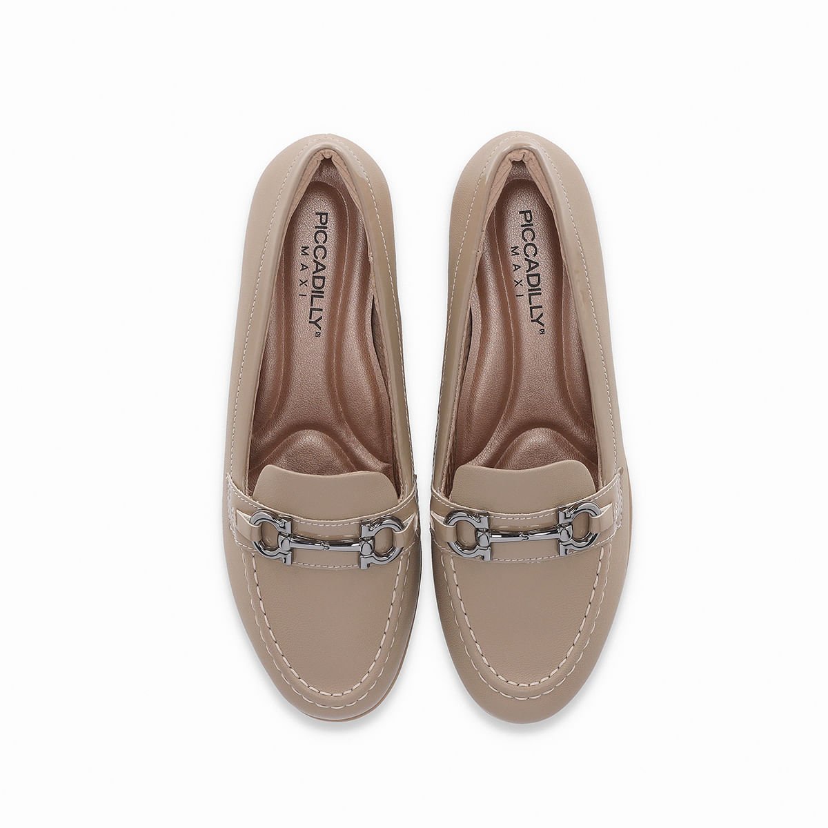 PICCADILLY MAXI - Sapato Loafer Beth Anabela Areia Bege 3
