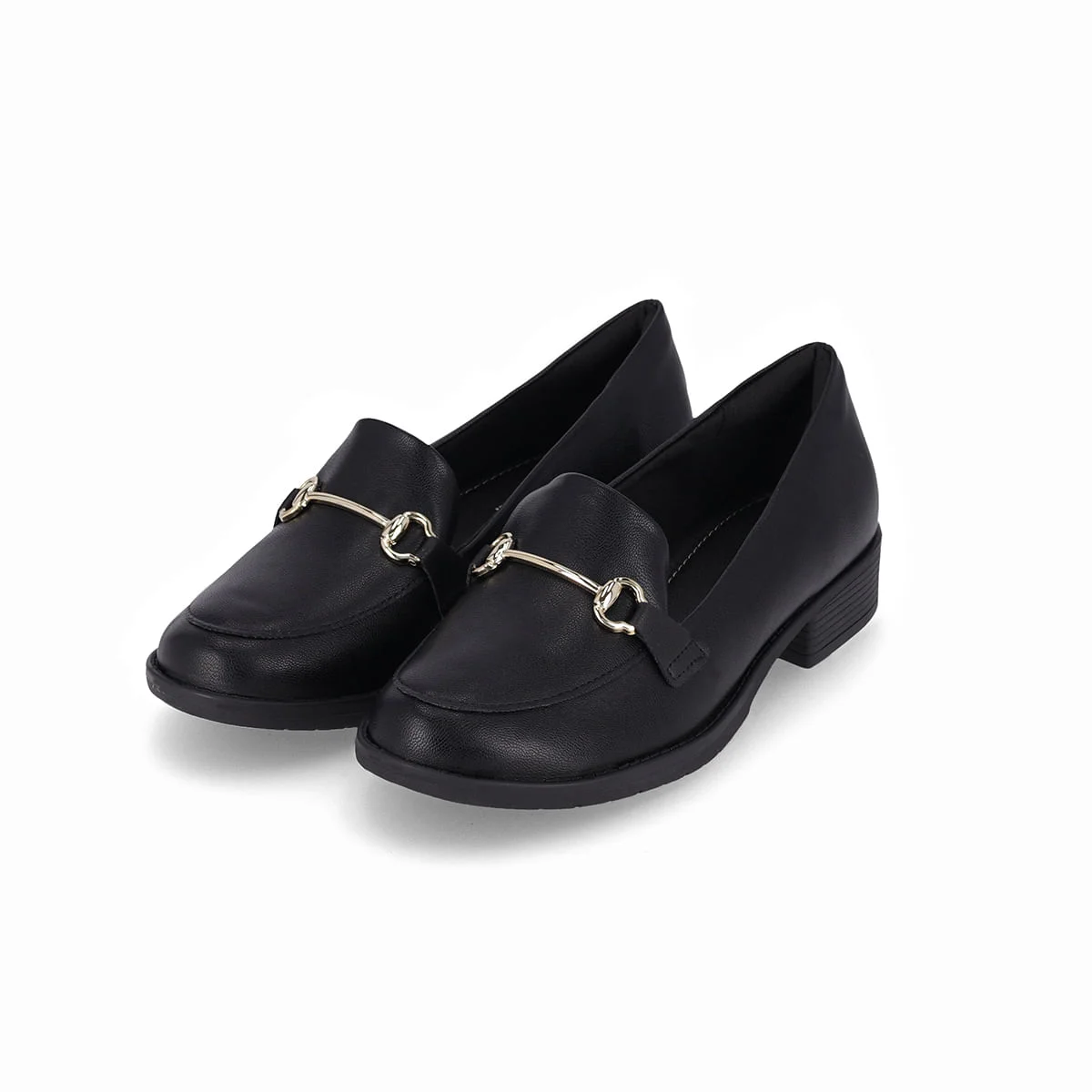 Loafer Leci Salto Baixo Preto Preto 2