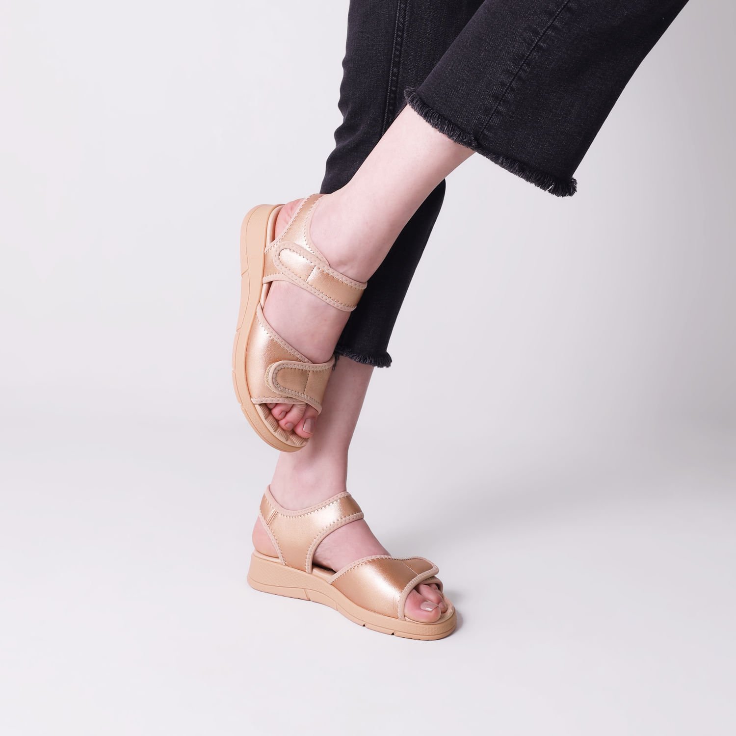 Papete Esporão Anabela Ouro Rosado Dourado 5